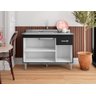 Balcão Gabinete de Pia Gabriela 120cm Amêdoa/preto S/tampo - Ajl Móveis - 3