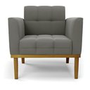 Ver imagem 3 de Kit 2 Poltronas Base de Madeira Fixa Castanho Elisa Suede D03 - D’Rossi Grafite