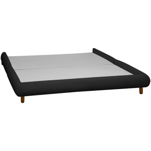 Base Cama Box Quarto de Casal 153cm Orgânica Napoli Bouclê Preto
