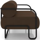Ver imagem 6 de Poltrona Decorativa Pés Industrial Moscou K01 Veludo Marrom - Lyam Decor