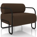 Ver imagem 1 de Poltrona Decorativa Pés Industrial Moscou K01 Veludo Marrom - Lyam Decor