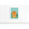 Quadro Infantil Safari Leão Quarto Moldura Branca 22x32cm - 3