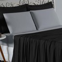 Ver imagem 3 de Jogo Cama King Nobre 4 Peças Lençol Elástico 30cm Altura 100% Algodão Preto Cinza