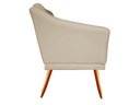 Ver imagem 3 de Poltrona Decorativa Agatha Suede Bege Pés Madeira Mz Decor