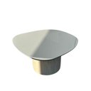Ver imagem 3 de Mesa de Centro Orgânica 90 Cm Base Cimento Queimado Tampo Laqueado Fendi