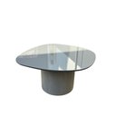 Ver imagem 4 de Mesa de Centro Orgânica 90 Cm Base Cimento Queimado Tampo Laqueado Fendi