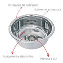 Ver imagem 4 de Cuba Redonda 30x15 - Aço 304 - Polida