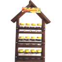 Ver imagem 1 de Porta Tempero Casinha em Madeira com 12 Potes - Tampa Amarela