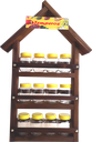 Ver imagem 1 de Porta Tempero Casinha em Madeira com 12 Potes - Tampa Amarela
