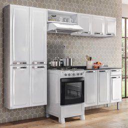 Armário de Cozinha Completa Itatiaia de Aço com Balcão 10 Portas 1 Gaveta Branco - 13