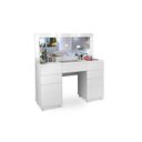 Ver imagem 6 de Penteadeira Camarim Clean Com Led Espelho Pés Madeira Branco Acetinadomo