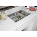 Ver imagem 4 de Penteadeira Camarim Clean Com Led Espelho Pés Madeira Branco Acetinadomo