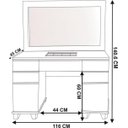 Ver imagem 5 de Penteadeira Camarim Clean Com Led Espelho Pés Madeira Branco Acetinadomo