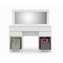 Ver imagem 2 de Penteadeira Camarim Clean Com Led Espelho Pés Madeira Branco Acetinadomo