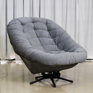 Poltrona Argos Balanço e Giratória Veludo - Grafite