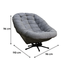 Ver imagem 3 de Poltrona Argos Balanço e Giratória Veludo - Grafite