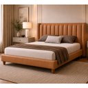 Ver imagem 1 de Cama Japonesa com Cabeceira Yeon Corea King Courino Caramelo - Sallar Home
