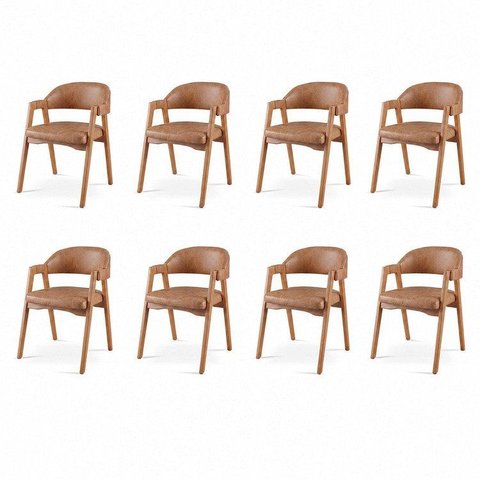 Kit 8 Cadeiras para Mesa de Jantar Gaia
