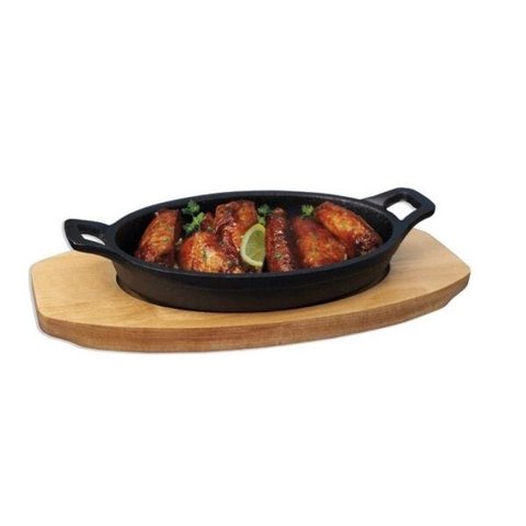 Tábua Para Servir com Travessa Oval em Ferro Fundido 12 x 17 cm