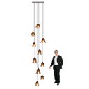 Ver imagem 1 de Lustre Pendente Para Sala Pé direito Alto Duplo Flora Marrom