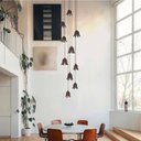 Ver imagem 5 de Lustre Pendente Para Sala Pé direito Alto Duplo Flora Marrom