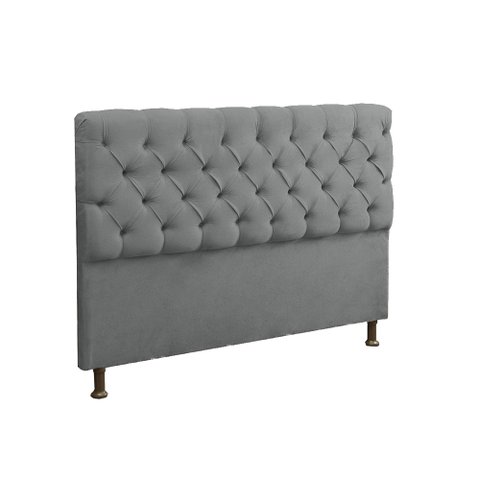 Cabeceira Lana para Cama Box Solteiro 90cm - Suede:cinza Claro