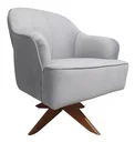 Ver imagem 4 de 2 Poltronas Decorativas Cinza Base Giratória em Madeira Sol - Harmônica Móveis