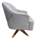 Ver imagem 5 de 2 Poltronas Decorativas Cinza Base Giratória em Madeira Sol - Harmônica Móveis