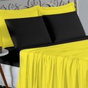Ver imagem 3 de Jogo de Cama Casal Viúva Nobre 4 Peças Malha 100% Algodão - Amarelo / Preto