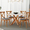 Ver mais imagens de Kit 02 Cadeiras para Sala de Jantar e Estar Living Estofada Ávila L02 Linho Cinza Escuro - Lyam