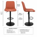 Ver imagem 2 de Kit 3 Banquetas Altas Giratórias Reguláveis Bar Cozinha Marrom Preto