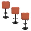 Ver imagem 5 de Kit 3 Banquetas Altas Giratórias Reguláveis Bar Cozinha Marrom Preto