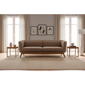 Sofá Dekorien Luminne Linho Avelã 230cm Linha Premium Sala