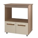Ver imagem 2 de Balcão Multiuso Angela 75cm 2 Portas com Espaço para Microondas ou Forno Cor:savana / Off White