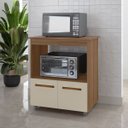 Ver imagem 1 de Balcão Multiuso Angela 75cm 2 Portas com Espaço para Microondas ou Forno Cor:savana / Off White