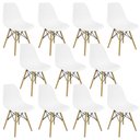 Ver imagem 3 de Kit 11 Cadeiras Charles Eames Eiffel Wood Design Branca Branco