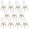 Kit 11 Cadeiras Charles Eames Eiffel Wood Design Branca Branco - 3