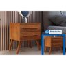 Mesa Cabeceira Chicago 2 Gavetas Naturale-Naturale Ripado-Flex - Rufato - 3