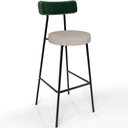 Ver imagem 3 de Kit 06 Banquetas Alta Bar Cozinha Sala Jantar Milão L02 Facto Verde Musgo Linho Bege - Lyam Decor