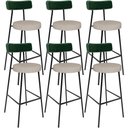 Ver imagem 1 de Kit 06 Banquetas Alta Bar Cozinha Sala Jantar Milão L02 Facto Verde Musgo Linho Bege - Lyam Decor