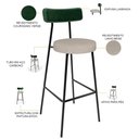 Ver imagem 4 de Kit 06 Banquetas Alta Bar Cozinha Sala Jantar Milão L02 Facto Verde Musgo Linho Bege - Lyam Decor