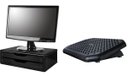 Ver imagem 1 de Conj Suporte Para Monitor em MDF Black Piano com 2 Gavetas Black Piano + APOIO para os PÉS-Plá