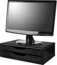Ver imagem 2 de Conj Suporte Para Monitor em MDF Black Piano com 2 Gavetas Black Piano + APOIO para os PÉS-Plá