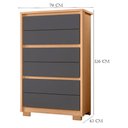 Ver imagem 4 de Guarda Roupa Casal New Fusion 10 Portas e Cômoda Unno Freijo Titanium - Móveis Albatroz