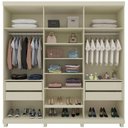 Ver imagem 3 de Guarda-Roupa Casal Imperatriz 6 Portas 4 Gavetas 100% MDF Off White - Gelius
