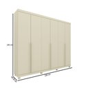 Ver imagem 4 de Guarda-Roupa Casal Imperatriz 6 Portas 4 Gavetas 100% MDF Off White - Gelius