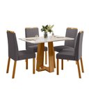 Ver imagem 1 de Conjunto Sala de Jantar Mesa Rubi 120x80 4 Cadeiras Anitta Ype/off White/veludo Cinza
