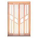 Ver imagem 1 de Porta Balcão de Correr Madeira Padrão Cedro Diamante Reto Bat 14 Cm - 2.15a X 1.30l