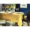 Toalha de Mesa Retangular em Cetim de Jacquard 10 Lugares 1.45x3.0 Dourada - Stylo Toalhas - 1