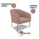 Ver imagem 3 de Namoradeira e 2 Poltronas Pé Ferro Dourado Stella Bouclê Rosê D03 - D'Rossi